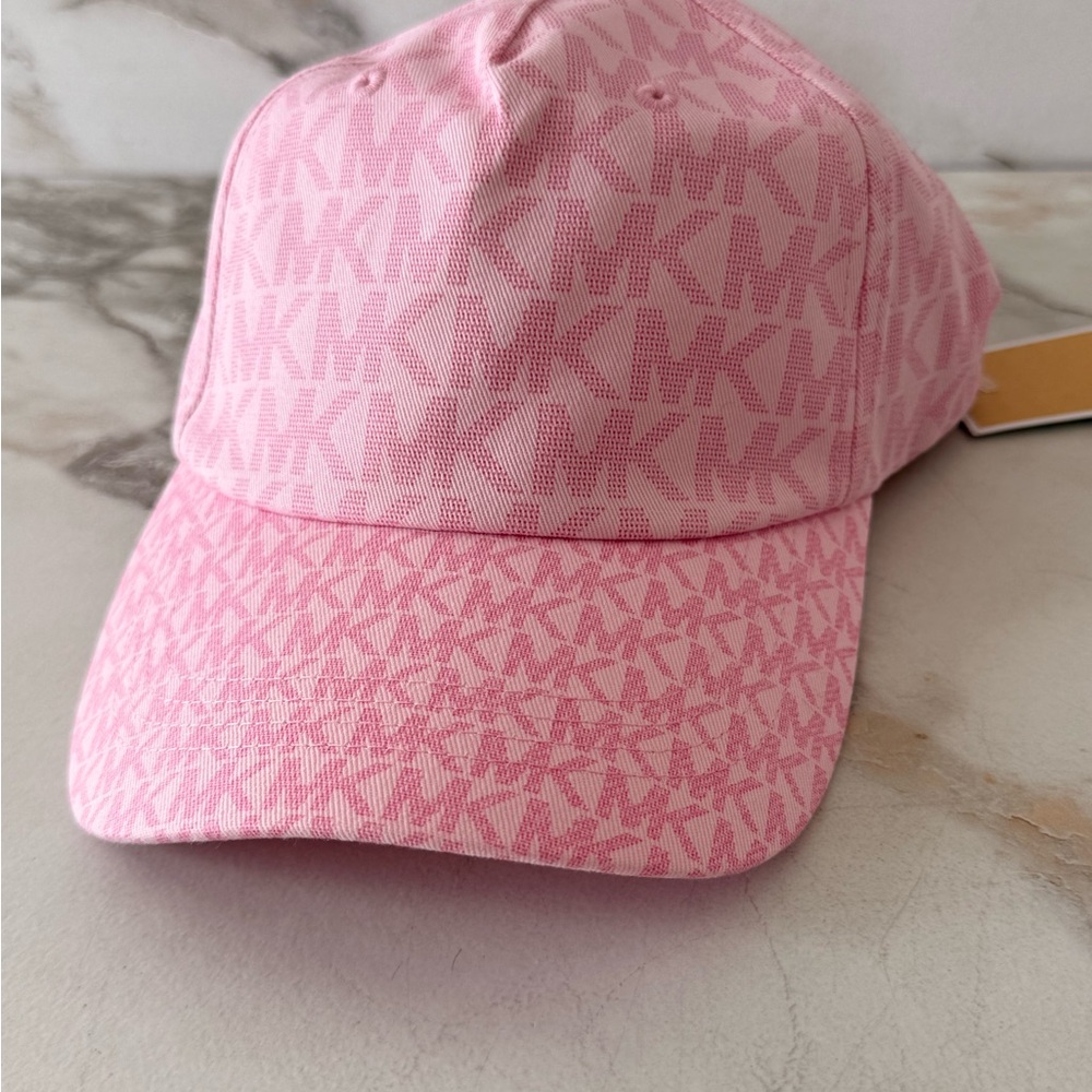 Michael Kors Light Pink Monogram Baseball Cap